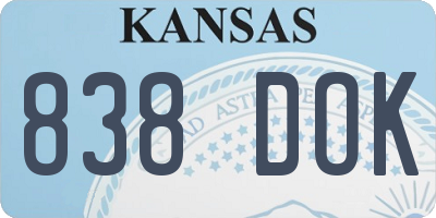 KS license plate 838DOK