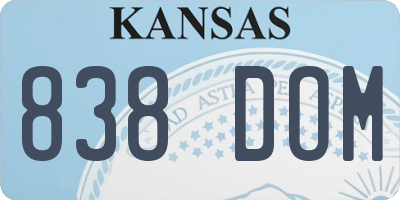 KS license plate 838DOM