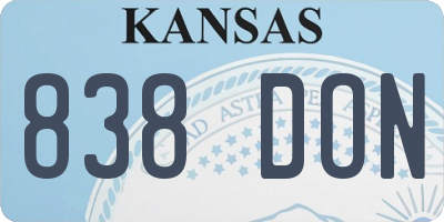 KS license plate 838DON