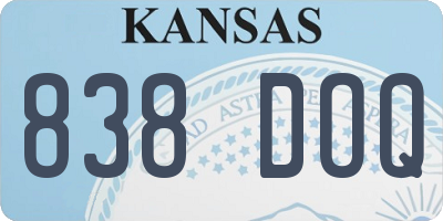 KS license plate 838DOQ
