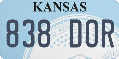 KS license plate 838DOR