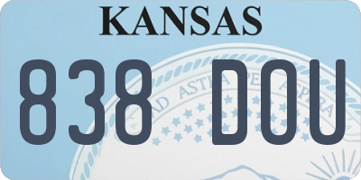 KS license plate 838DOU