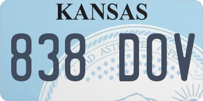 KS license plate 838DOV