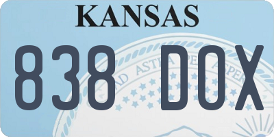 KS license plate 838DOX