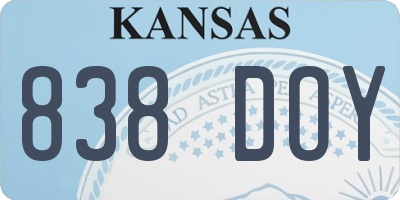 KS license plate 838DOY