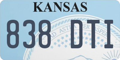 KS license plate 838DTI