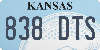 KS license plate 838DTS
