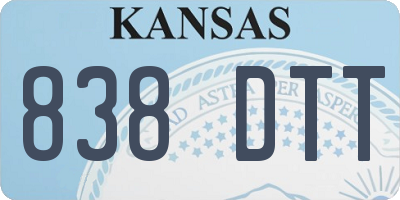 KS license plate 838DTT