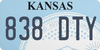 KS license plate 838DTY