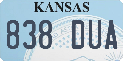 KS license plate 838DUA