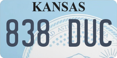 KS license plate 838DUC