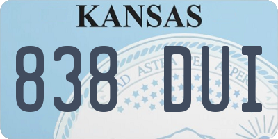 KS license plate 838DUI