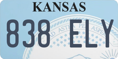KS license plate 838ELY