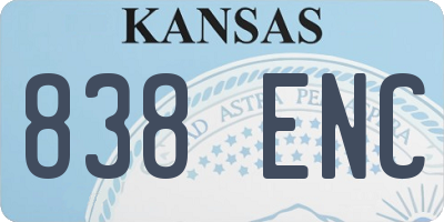 KS license plate 838ENC