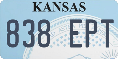 KS license plate 838EPT