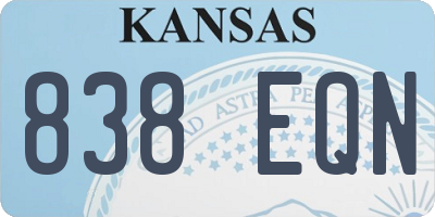 KS license plate 838EQN