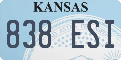KS license plate 838ESI