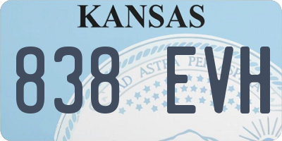 KS license plate 838EVH
