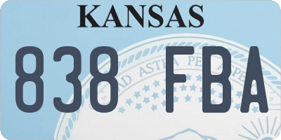 KS license plate 838FBA