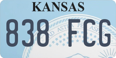 KS license plate 838FCG