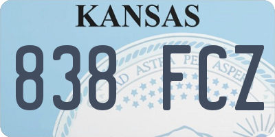 KS license plate 838FCZ