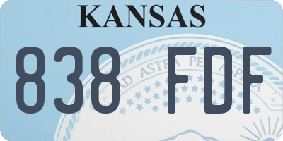 KS license plate 838FDF