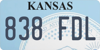 KS license plate 838FDL