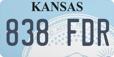 KS license plate 838FDR