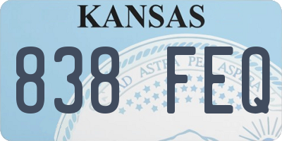 KS license plate 838FEQ