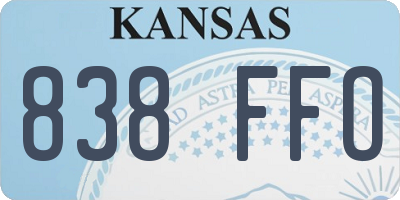 KS license plate 838FFO