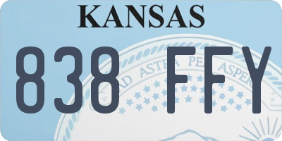 KS license plate 838FFY