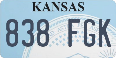 KS license plate 838FGK