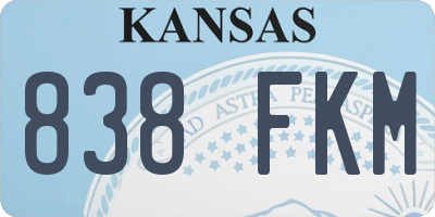 KS license plate 838FKM