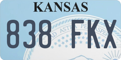 KS license plate 838FKX