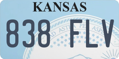 KS license plate 838FLV
