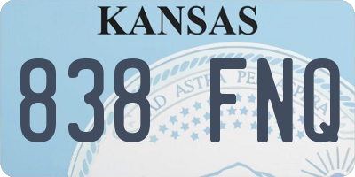 KS license plate 838FNQ