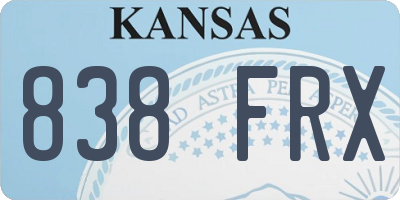 KS license plate 838FRX