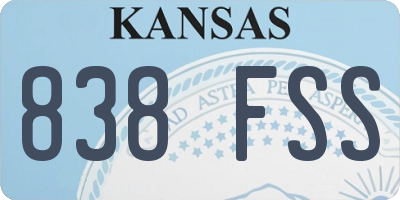KS license plate 838FSS