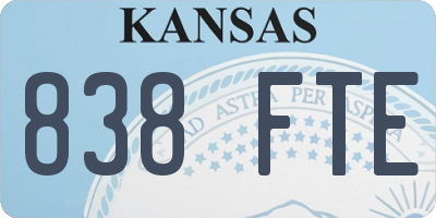 KS license plate 838FTE