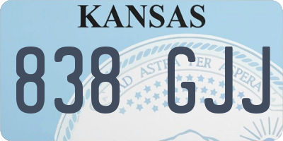 KS license plate 838GJJ