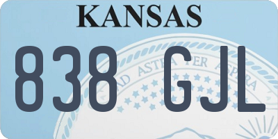KS license plate 838GJL