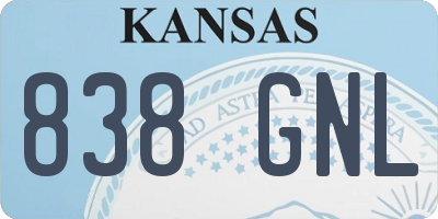 KS license plate 838GNL