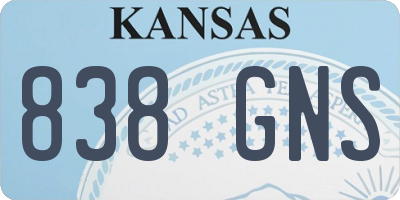 KS license plate 838GNS