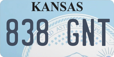 KS license plate 838GNT