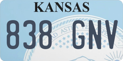 KS license plate 838GNV