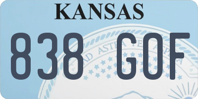 KS license plate 838GOF