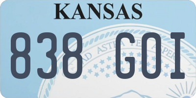 KS license plate 838GOI