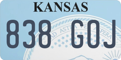 KS license plate 838GOJ