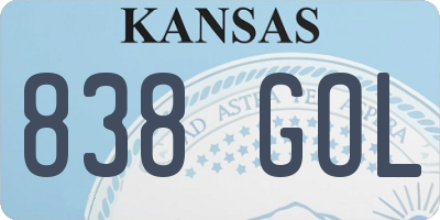 KS license plate 838GOL