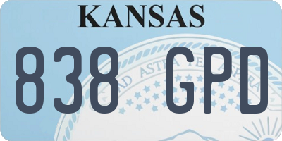 KS license plate 838GPD